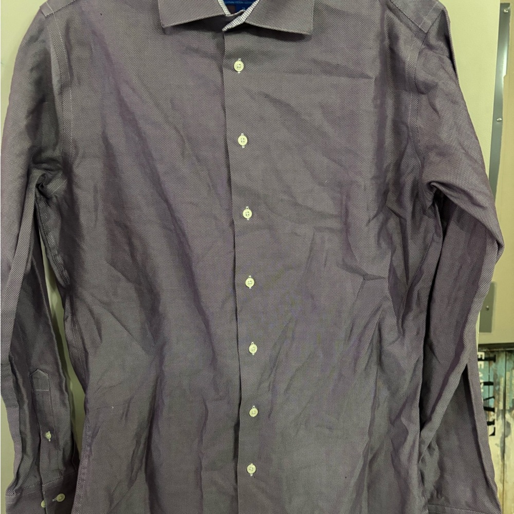 Egara Men's Casual Purple Button Down Shirt